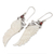 Garnet dangle earrings, 'Caressed Wings' - Garnet Wing Dangle Earrings from Bali