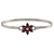 Garnet pendant bracelet, 'Marquise Flower' - Garnet and Sterling Silver Floral Bracelet from India