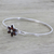 Garnet pendant bracelet, 'Marquise Flower' - Garnet and Sterling Silver Floral Bracelet from India