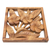 Wood wall panel, 'Warm Frangipani' - Hand-Carved Balinese Floral Suar Wood Wall Panel