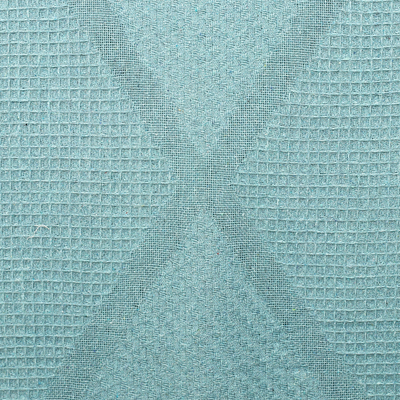 Cotton throw, 'Aquamarine Desire' - Diamond-Patterned Cotton Throw in a Solid Aquamarine Hue
