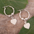 Sterling silver hoop earrings, 'Heart Center' - Polished Sterling Hoop Dangle Earrings