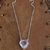 Rose quartz pendant necklace, 'Pink Valentine' - Rose Quartz Valentine Heart on Sterling Silver Chain