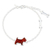 Amber pendant bracelet, 'Feeding Fido' - Amber Dog Pendant on Sterling Silver Chain Bracelet
