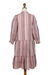 Embroidered cotton a-line dress, 'Between Sweet Lines' - colourful Striped Embroidered Cotton A-Line Dress from India