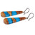 Wood and resin dangle earrings, 'Oceanic Dimension' - Drop-Shaped Apricot Wood Blue Resin Dangle Earrings