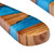 Wood and resin dangle earrings, 'Oceanic Dimension' - Drop-Shaped Apricot Wood Blue Resin Dangle Earrings