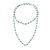 Onyx long link necklace, 'Delightful Gleam' - Green Onyx and Sterling Silver Link Necklace from India