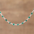 Onyx long link necklace, 'Delightful Gleam' - Green Onyx and Sterling Silver Link Necklace from India