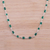 Onyx long link necklace, 'Delightful Gleam' - Green Onyx and Sterling Silver Link Necklace from India