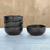 Ceramic bowls, 'Subtle Flavor' (set of 4) - Black Ceramic Bowls from Thailand (Set of 4)