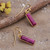 Gold-plated ruby dangle earrings, 'Vibrant Glam' - 18k Gold-Plated Dangle Earrings with Ruby Gems from India