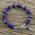 Lapis lazuli beaded bracelet, 'Tropical Bubbles' - Lapis Lazuli and Karen Silver Beaded Bracelet from Thailand