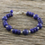 Lapis lazuli beaded bracelet, 'Tropical Bubbles' - Lapis Lazuli and Karen Silver Beaded Bracelet from Thailand