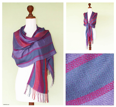 Alpaca and silk shawl, 'Arequipa Melody' - Handmade Women's Alpaca Silk Blend Shawl