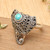 Sterling silver cocktail ring, 'Elephant Eyes' - Magnesite Elephant Cocktail Ring from Bali