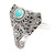 Sterling silver cocktail ring, 'Elephant Eyes' - Magnesite Elephant Cocktail Ring from Bali