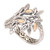 Gold-accented cocktail ring, 'Tropical Winter' - Gold-Accented Cocktail Ring with Leaf Motif