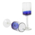 Handblown wine glasses, 'Oceanic Depths' (pair) - Blue-Accented Clear Handblown Wine Glasses (Pair)