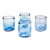 Blown glass rocks glasses, 'Azure Mist' (set of 4, 8 oz) - Set of 4 Mexican Clear Blue Blown Glass Rocks Glasses (8 oz)