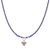Lapis lazuli pendant necklace, 'Lonely Hearts' - Lapis Lazuli Heart-Motif Pendant Necklace thumbail
