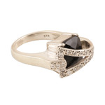 Onyx cocktail ring, 'Secret' - Handcrafted Onyx and Silver Cocktail Ring from India