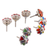 Ceramic knobs, 'Vibrant Utopia' (set of 8) - Set of 8 Floral Multicolour Ceramic Knobs from India