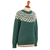 100% alpaca sweater, 'Jade Geometry' - Jade and Ivory 100% Alpaca Pullover Sweater from Peru