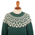 100% alpaca sweater, 'Jade Geometry' - Jade and Ivory 100% Alpaca Pullover Sweater from Peru