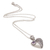 Amethyst pendant necklace, 'Swirling Passion' - Amethyst and Sterling Silver Heart Shaped Necklace