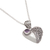 Amethyst pendant necklace, 'Swirling Passion' - Amethyst and Sterling Silver Heart Shaped Necklace