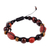 Tiger's eye and jasper beaded bracelet, 'Weaving Bravery' - Tiger's Eye and Jasper Black Waxed Nylon Macrame Bracelet