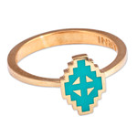 Gold-plated cocktail ring, 'Vishap Spirit' - Painted Turquoise 18k Gold-Plated Vishap Cocktail Ring