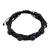 Vulcanite beaded macrame bracelet, 'Mysterious' - Black Waxed Nylon Macrame Bracelet with Vulcanite Stones