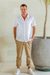 Men's cotton blend shirt, 'Casual Day in White' - Men's Short Sleeve Cotton Blend Shirt in White from India