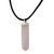 Rose quartz pendant necklace, 'Powerful Essence in Pink' - Rose Quartz Obelisk on Adjustable Cord Pendant Necklace