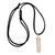 Rose quartz pendant necklace, 'Powerful Essence in Pink' - Rose Quartz Obelisk on Adjustable Cord Pendant Necklace