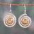 Citrine dangle earrings, 'Swirling Success' - Sterling Silver and Faceted 5-Carat Citrine Dangle Earrings