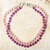 Amethyst and rose quartz beaded bracelet, 'Bold Colors' - Amethyst and Rose Quartz Double Strand Bracelet