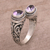 Amethyst wrap ring, 'Dreamy Gaze' - Amethyst Purple Gem on 925 Sterling Silver Wrap Ring