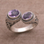 Amethyst wrap ring, 'Dreamy Gaze' - Amethyst Purple Gem on 925 Sterling Silver Wrap Ring