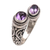 Amethyst wrap ring, 'Dreamy Gaze' - Amethyst Purple Gem on 925 Sterling Silver Wrap Ring