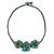 Calcite and tiger's eye flower necklace, 'Bearing Blossoms' - Turquoise Colored Calcite and Tiger's Eye Flower Necklace