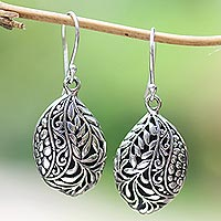 Sterling silver dangle earrings, Verdant Seeds