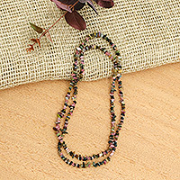 Tourmaline long beaded necklace, Creative Sparkles