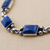 Lapis lazuli link bracelet, 'Seven Seas' - Lapis Lazuli Sterling Silver Link Bracelet from Peru