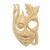 Wood mask, 'Blossoming Woman' - Modern Hibiscus Wood Mask thumbail