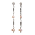 Cultured freshwater pearl dangle earrings, 'Intimate Connection' - Pink Cultured Freshwater Pearl Dangle Earrings from Peru