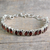 Garnet tennis bracelet, 'Red Marquise' - Garnet and Silver Tennis Bracelet Handcrafted in India