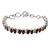 Garnet tennis bracelet, 'Red Marquise' - Garnet and Silver Tennis Bracelet Handcrafted in India